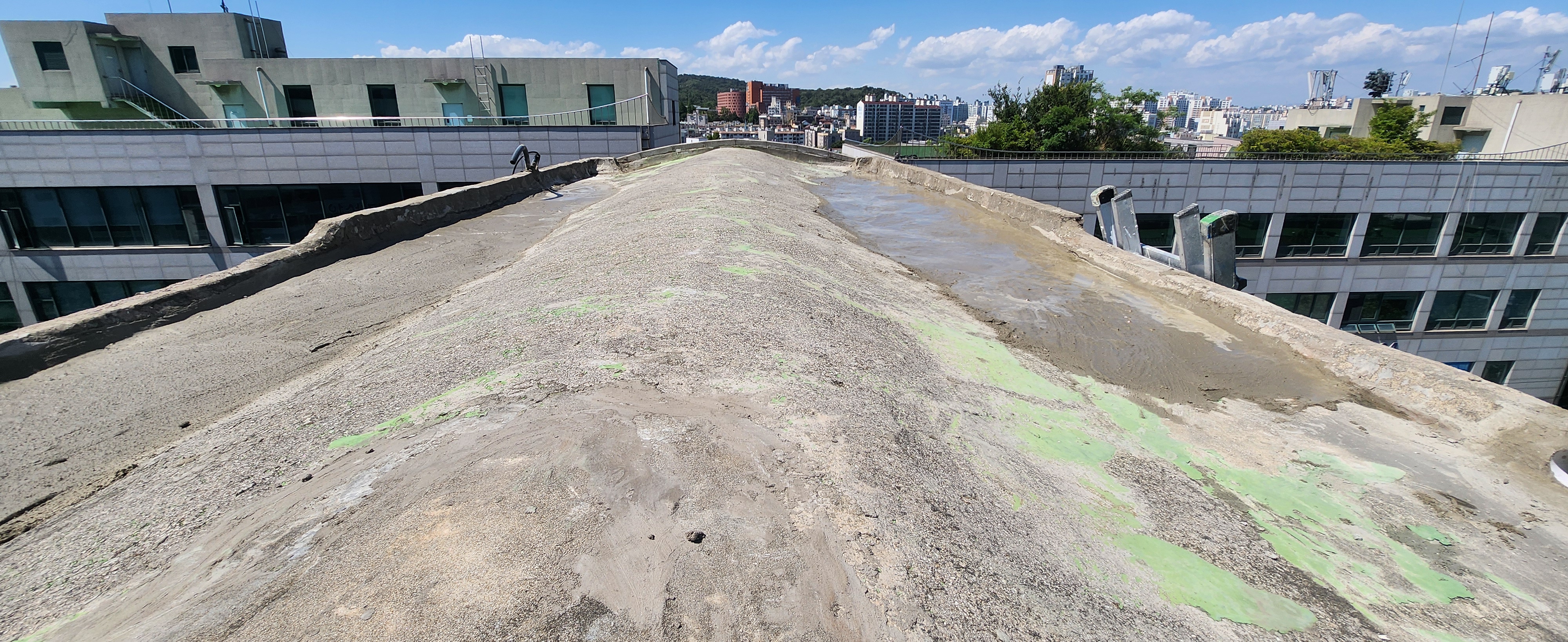 잿물방수를 하여 물메를 잡음